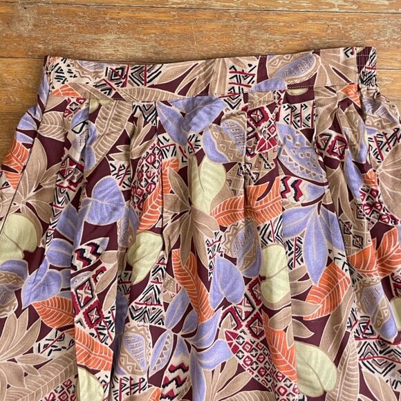 Vintage Tropical Floral Print Skirt Size Small/Medium 27-30" Waist 1990s A-Line - Picture 3 of 5